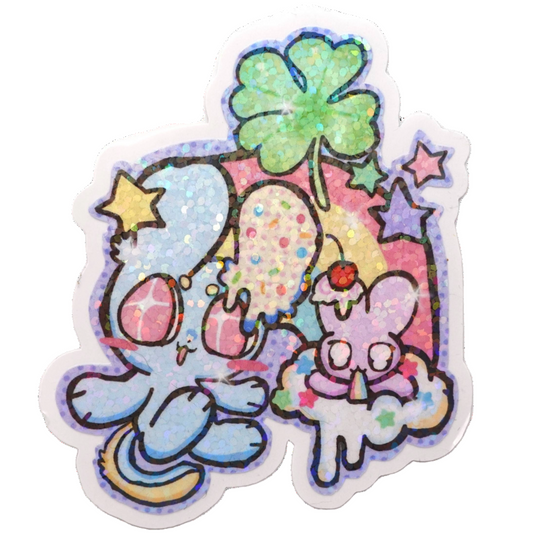 bunny rainbow sticker